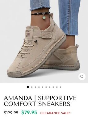 Amanda Supportive Comfort Sneakers - Beige